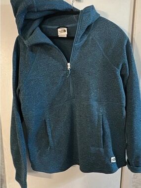The North Face Women's Teal Quarter-Zip Cowl Neck Pullover